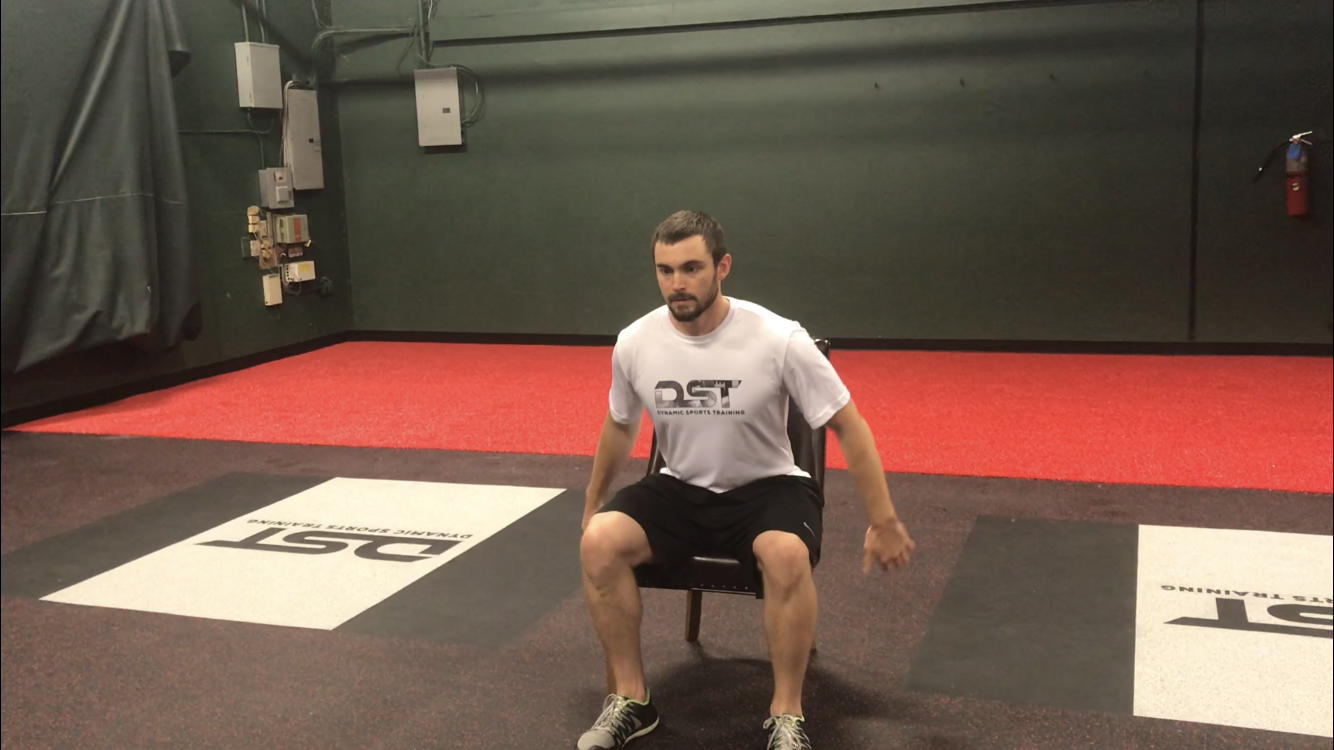 Sammy Knox demonstrating the seated box jump.